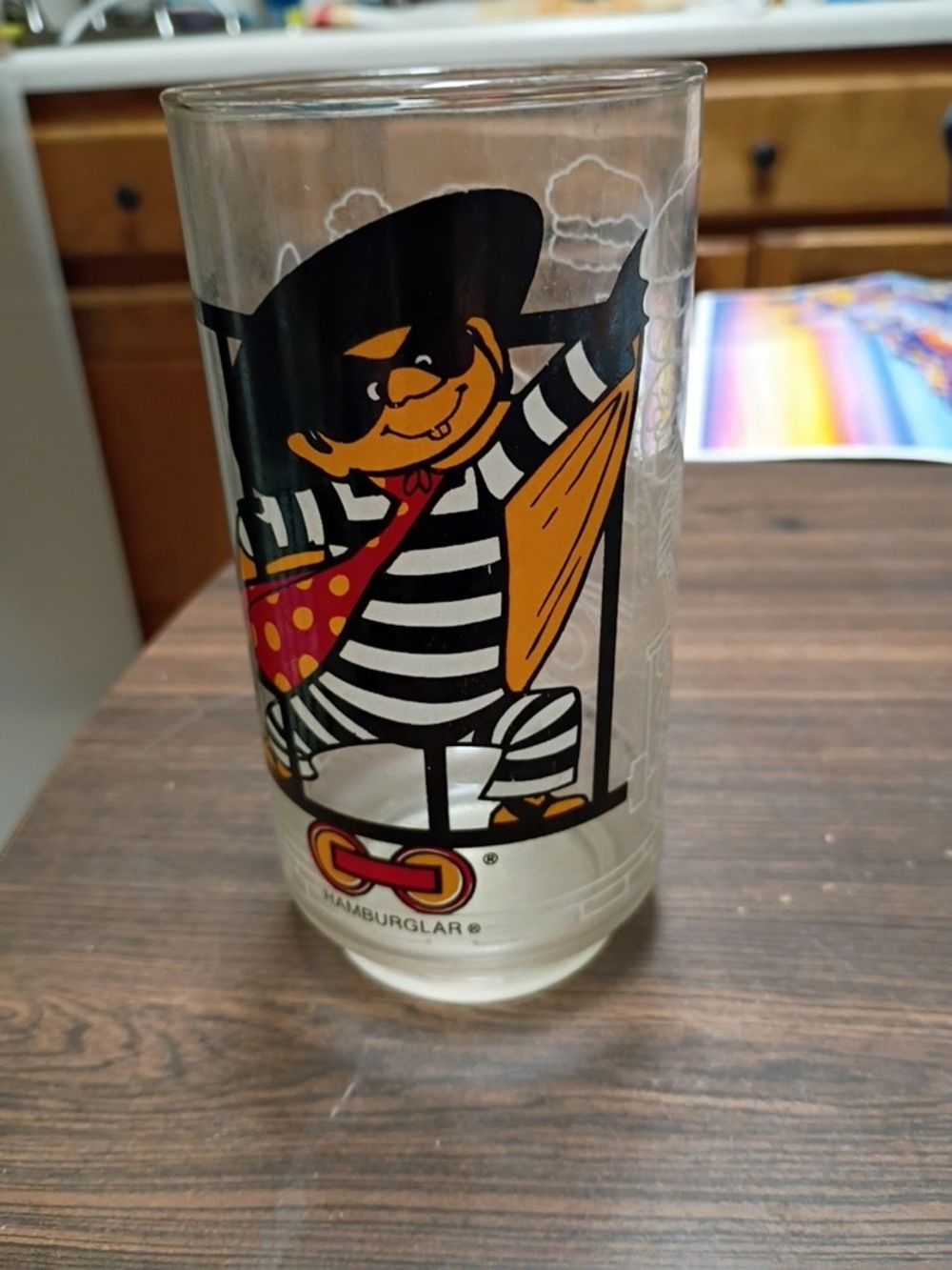 McDonald's The Hamburglar Collectible Glass - Black, Yellow & Red